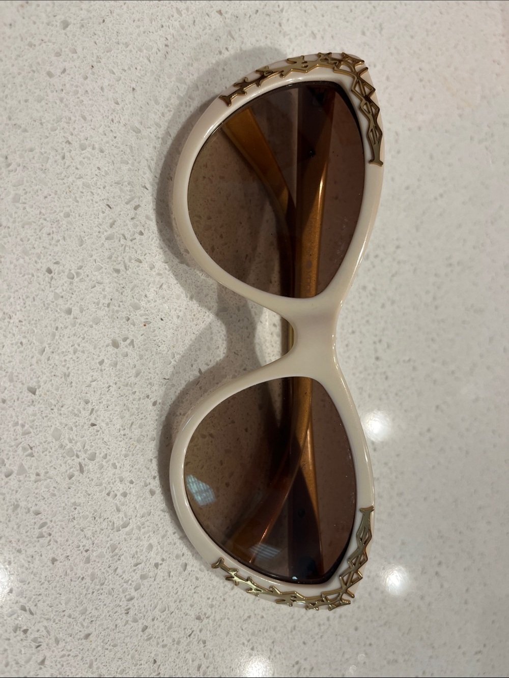 Vogue Ivory Cat-Eye Sunglasses with Gold Accent VO2786-S-2052/13 58-17-140